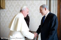Oriente Medio, solución justa y respeto mutuo entre israelíes y palestinos, cordial bienvenida del Papa a Netanyahu